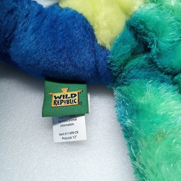 Wild Republic Peacock Bird Plush Stuffed Animal Colorful 12 Inch 2014. - Picture 9 of 12